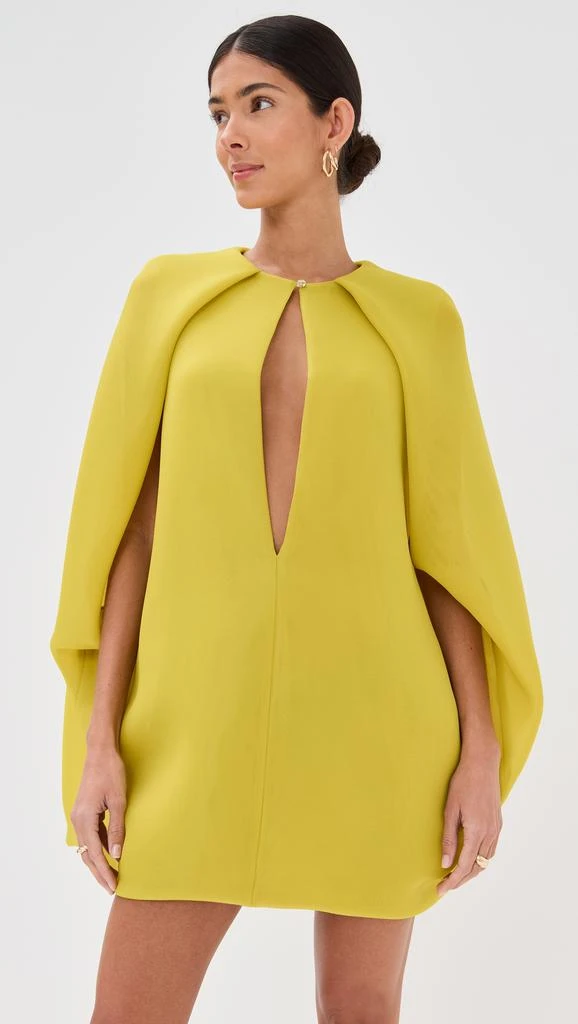 Brandon Maxwell The Juniper Deep V Cape Mini Dress 6