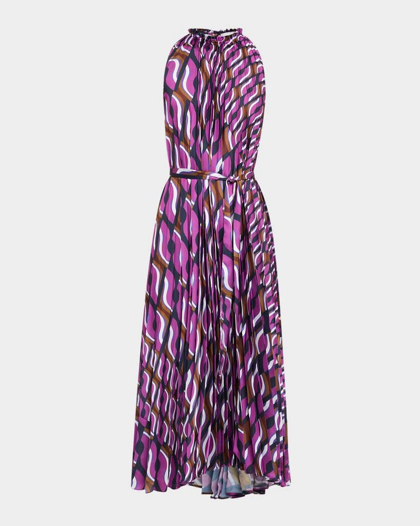St. John 70s Block-Print Sleeveless Pleated Midi Dress - Dresses & Skirts -  Free Shipping - BeyondStyle