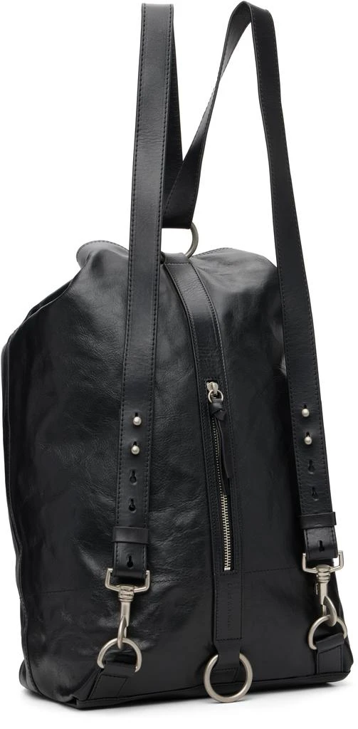 Dries Van Noten Black Adjustable Leather Backpack 3