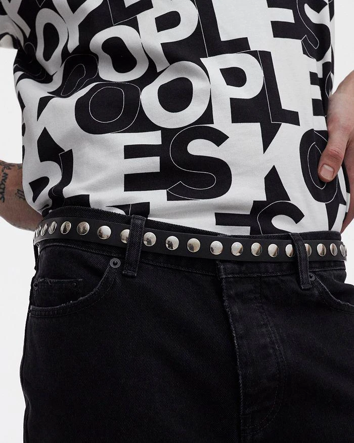 The Kooples Women's Thin Leather Snap Belt 2