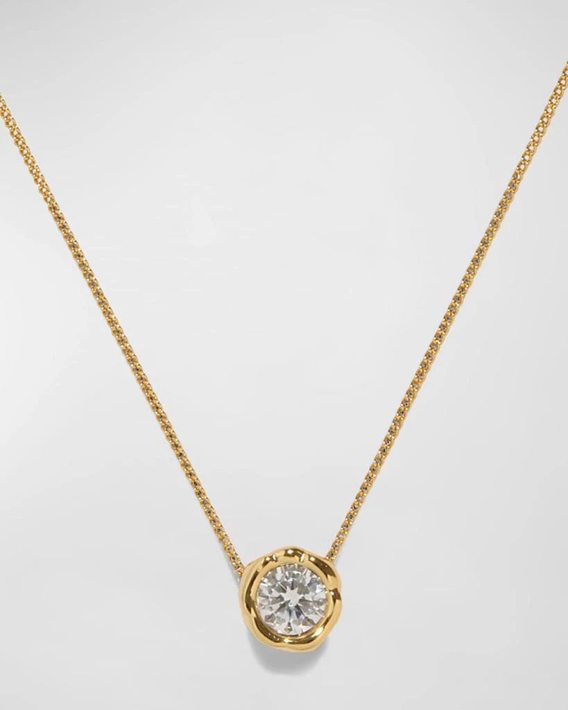 Alexis Bittar Asterales Gold Molten Cubic Zirconia Solitaire Necklace 1