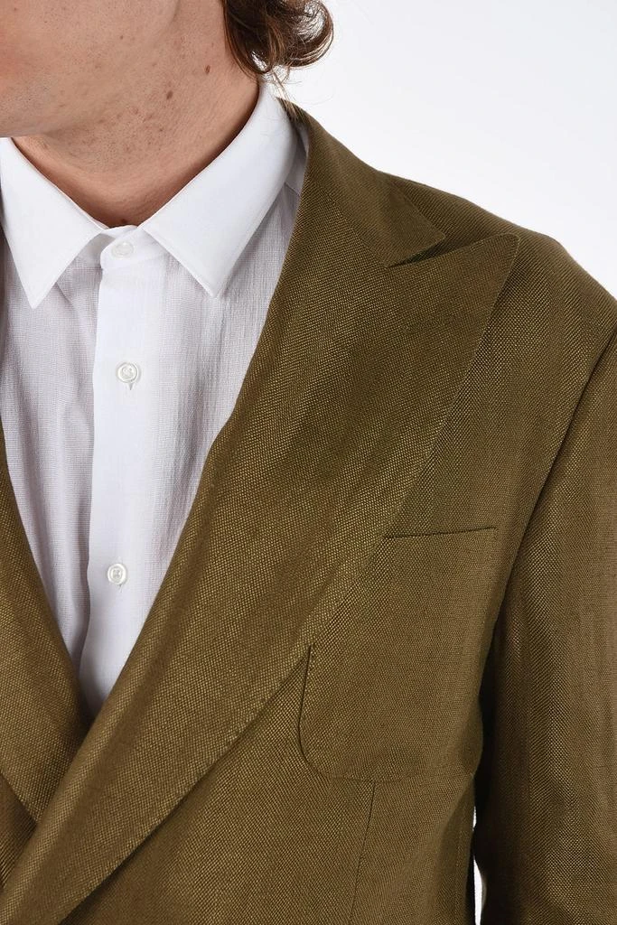 Corneliani Silk and Linen peak lapel GATE double-breasted blazer 3