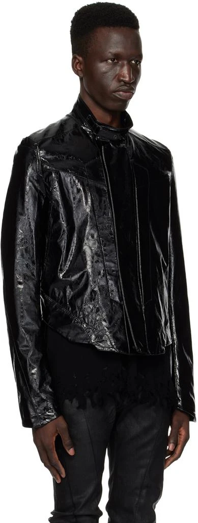 Julius Black Coated Leather Jacket 2