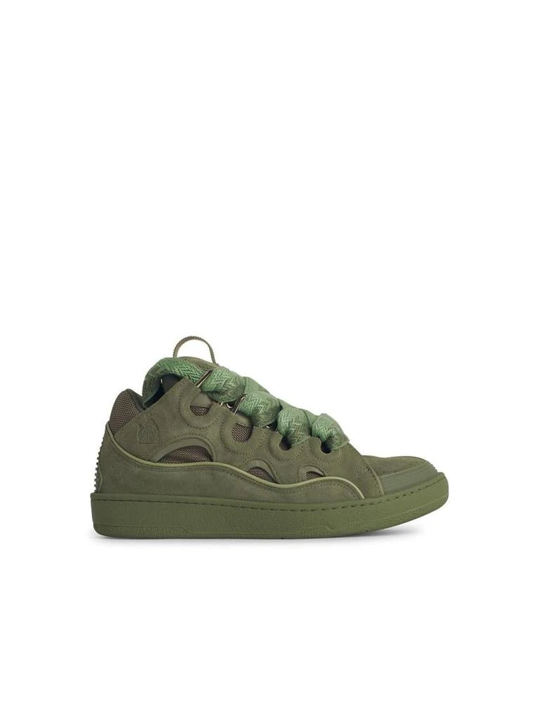 Lanvin Lanvin 'Curb' Green Leather Blend Sneakers 1