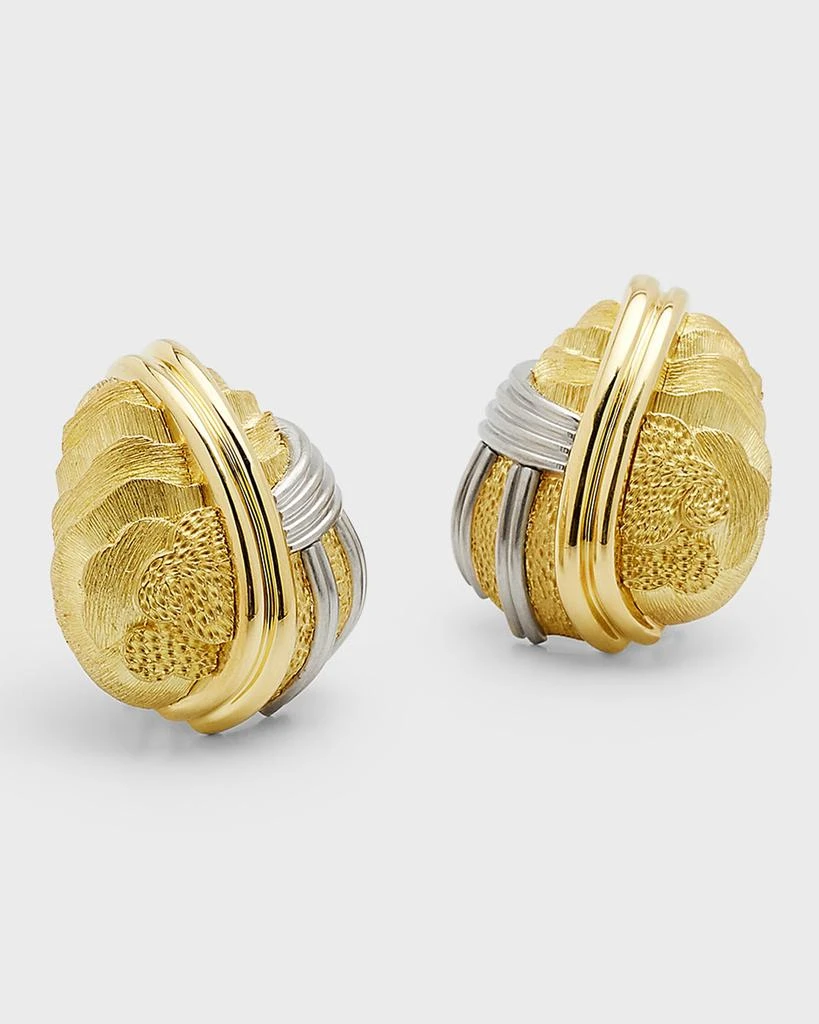 NM Estate Estate Dunay 18K Yellow Gold and Platinum Earrings 3