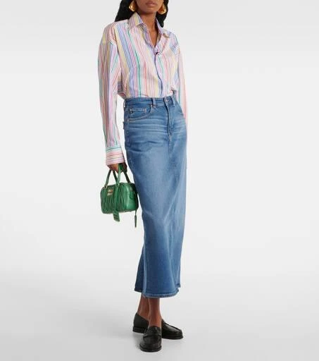 AG Jeans High-rise denim midi skirt 7