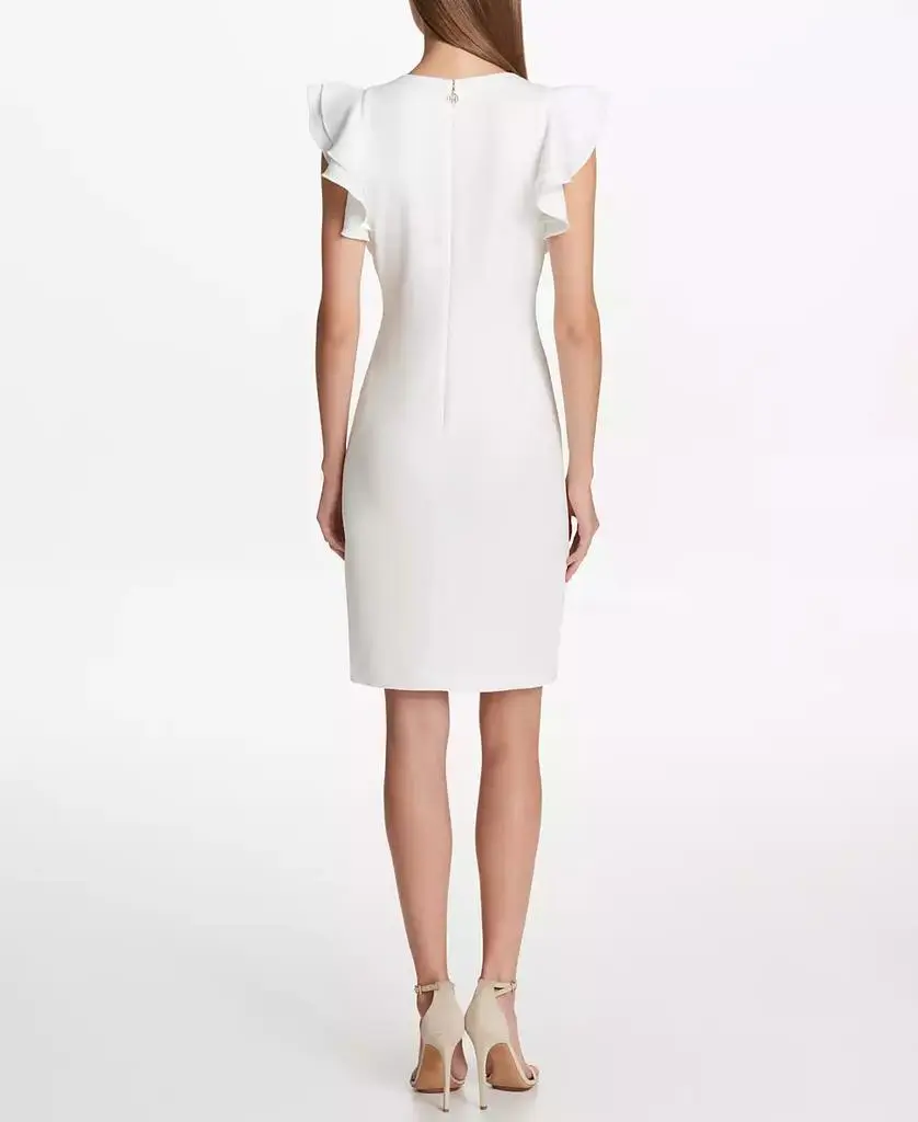 Tommy Hilfiger Women's Scuba Sheath Dress With Flutter Sleeves 2