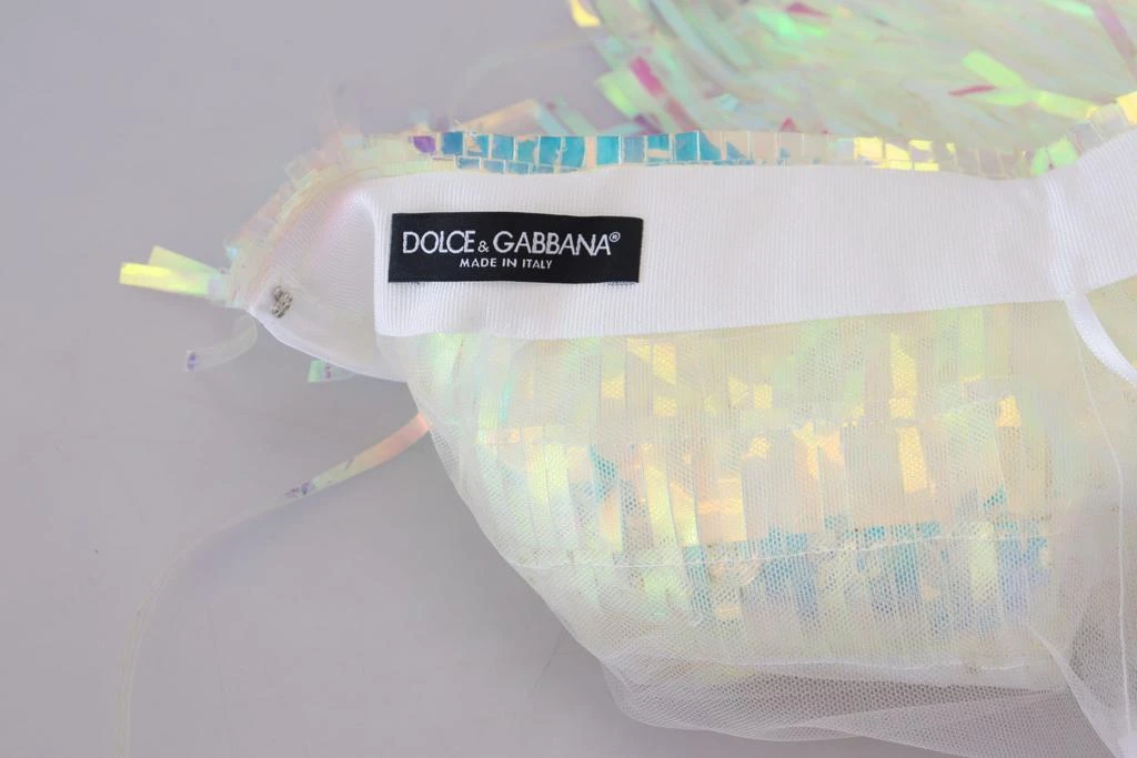 Dolce & Gabbana Multicolor Iridescent Fringed Tulle Skirt 5