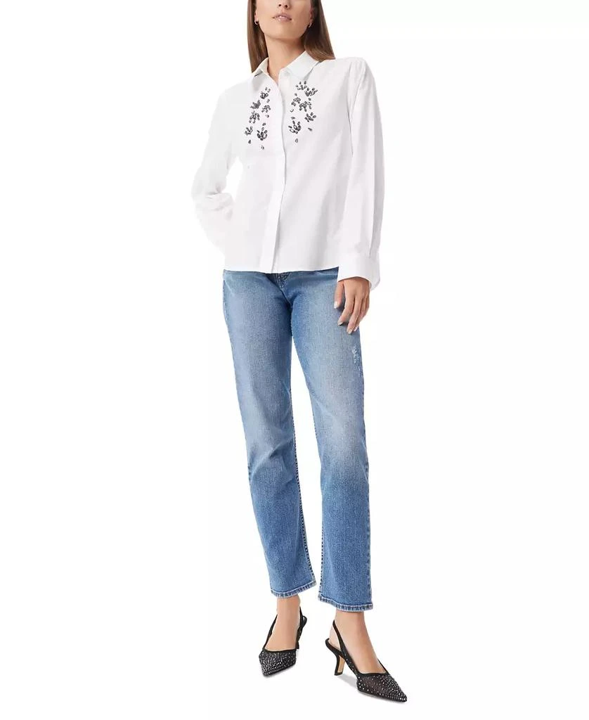 Sam Edelman Women's Astrid Cotton Oversized Embellished Shirt 2