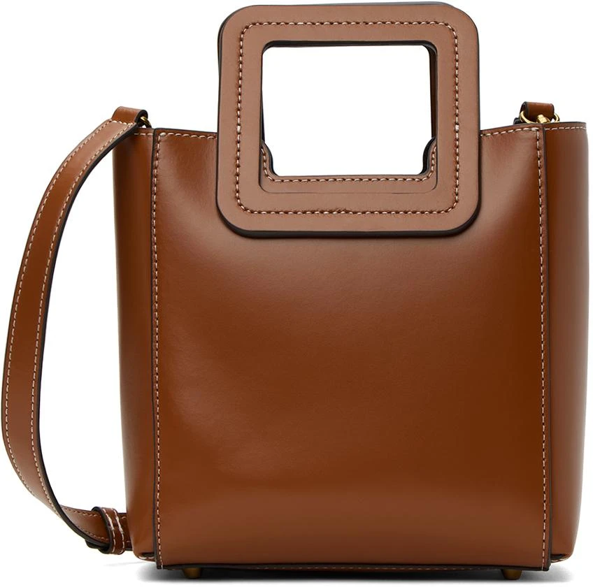 Staud Tan Mini Shirley Leather Bag 1