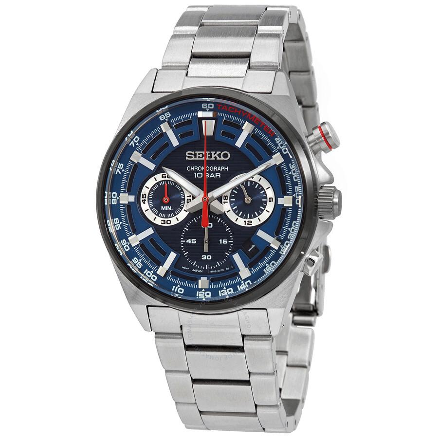 Seiko Chronograph Quartz Blue Dial Men's Watch SSB407P1