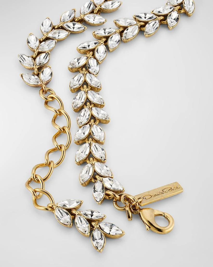 Oscar de la Renta Crystal Leaf Necklace 4