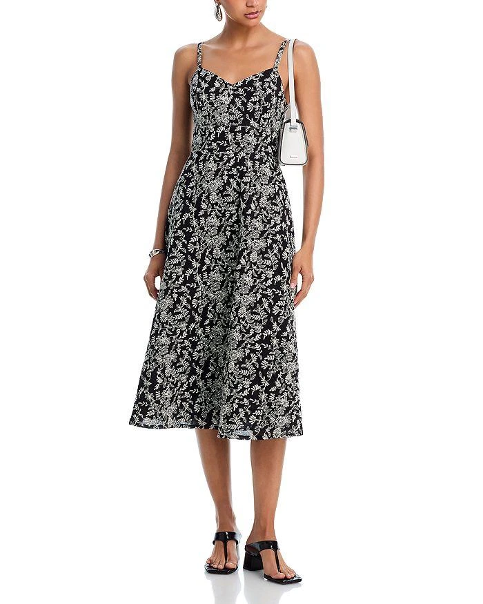 AQUA Embroidered Tank Midi Dress - Exclusive 1