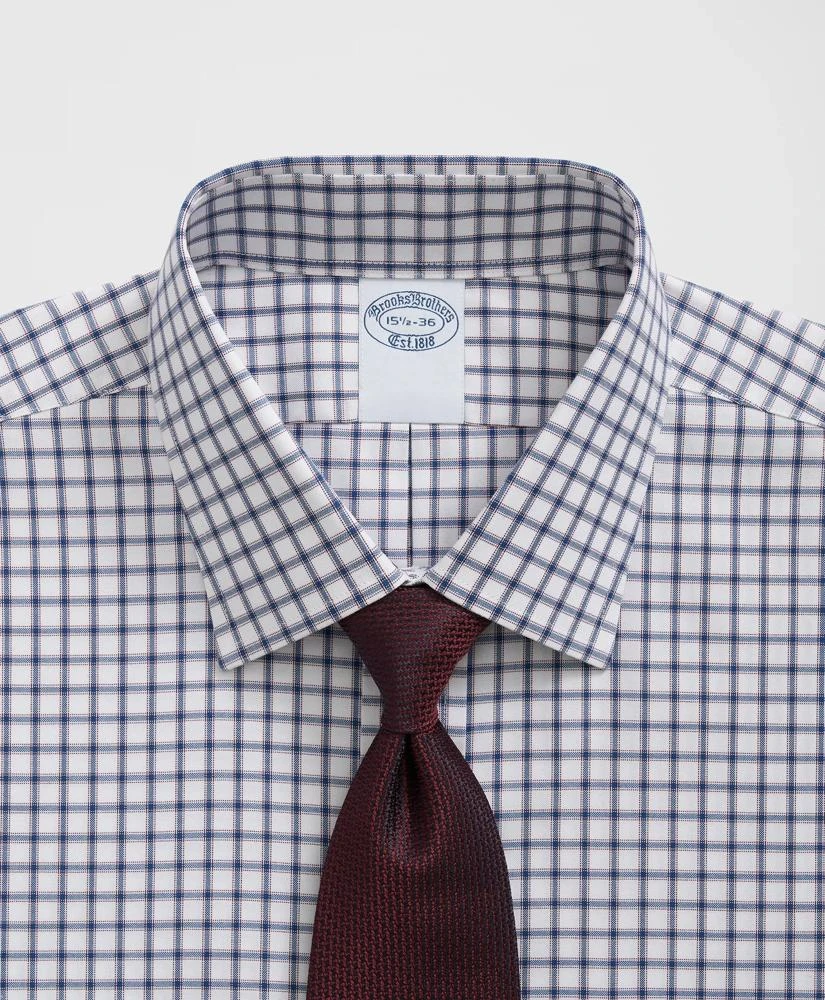 Brooks Brothers Stretch Supima® Cotton Non-Iron Pinpoint Oxford Ainsley Collar, Ticking Check Dress Shirt 2