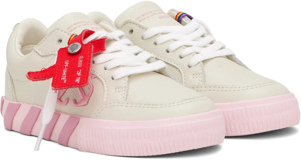 Off-White Kids Off-White & Pink Low Vulcanized Full Leather Sneakers 4