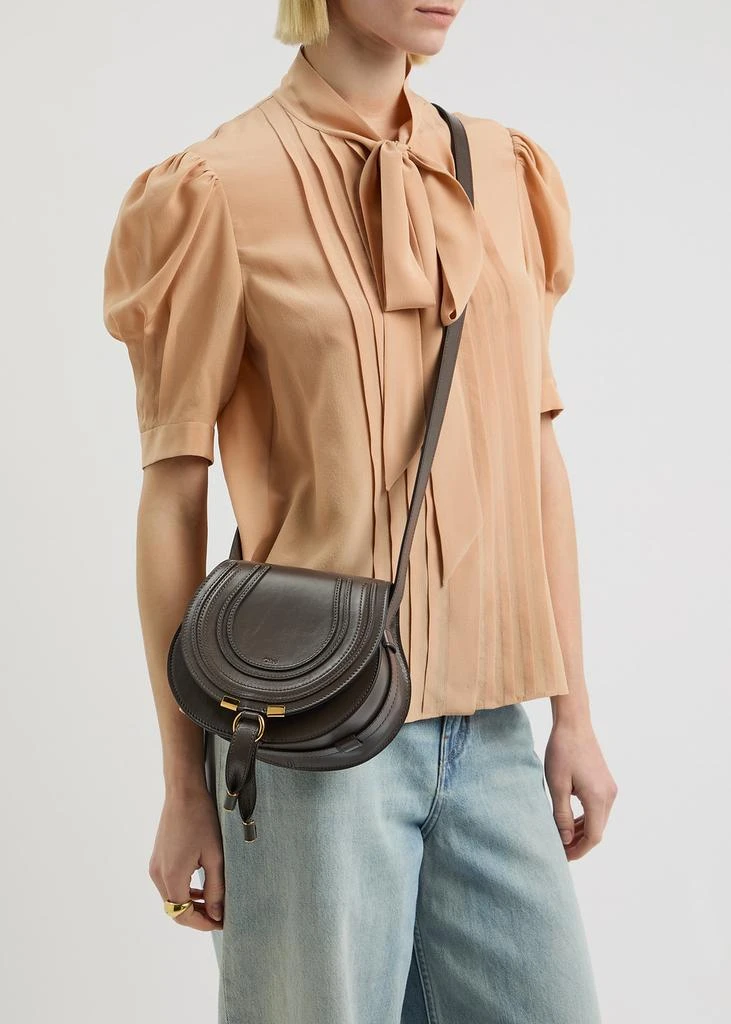 Chloé Marcie small glossed leather saddle bag 5