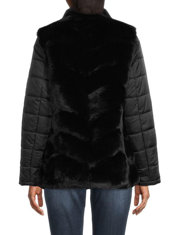 BELLE FARE Faux Fur Quilted Jacket