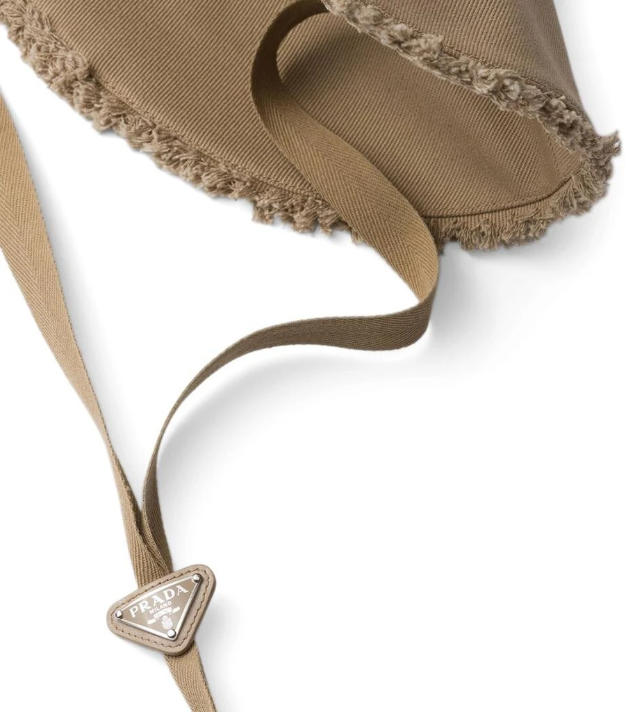 Prada Wide-Brim Drill Bucket Hat 3
