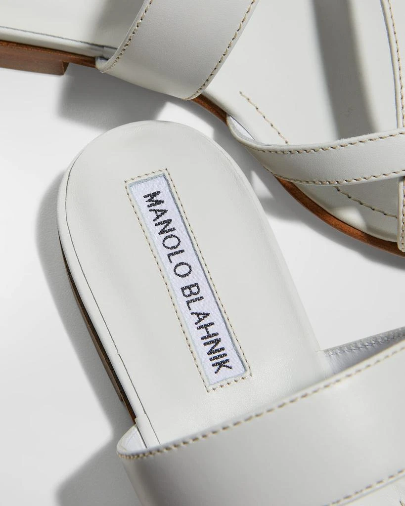 Manolo Blahnik Susa Flat Leather Sandals 4