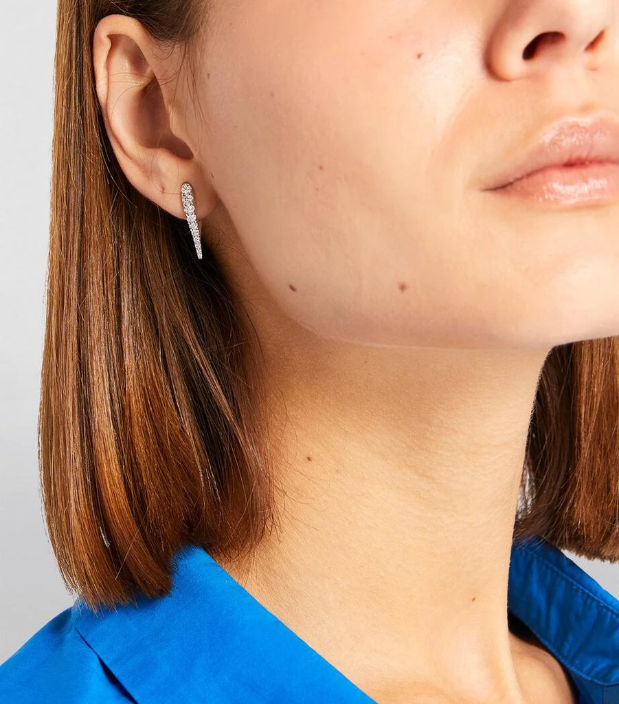 Melissa Kaye Mini White Gold and Diamond Lola Needle Earrings 5