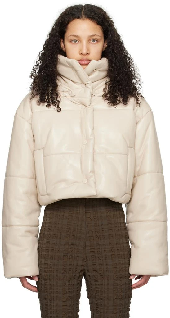 Nanushka Beige Aveline Vegan Leather Jacket 1