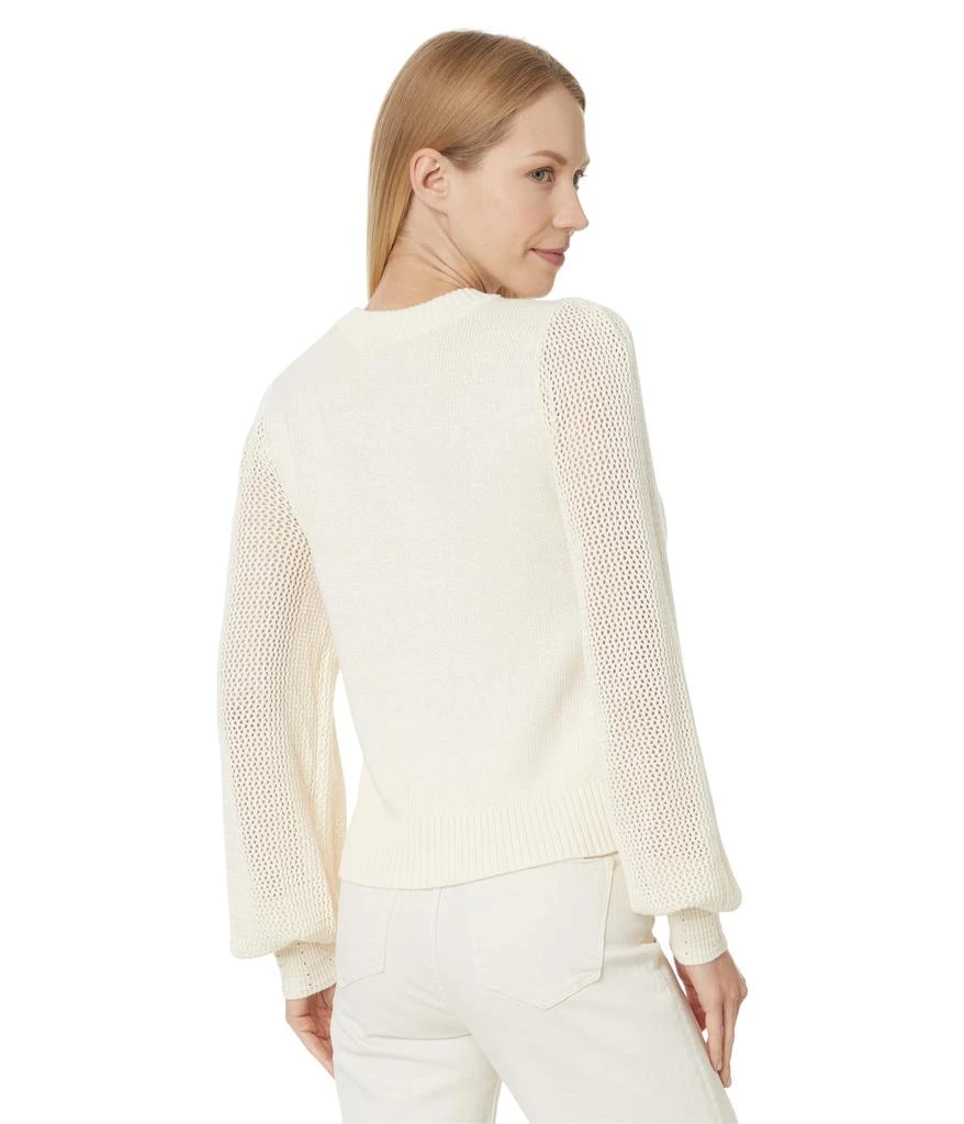 Lilla P Pointelle Sleeve Crewneck Sweater 2
