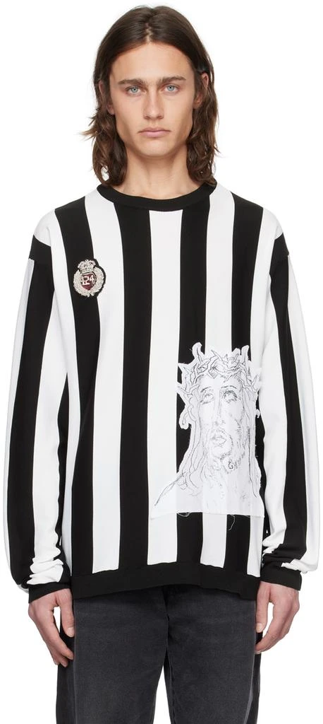 424 Black & White Striped Sweater 1