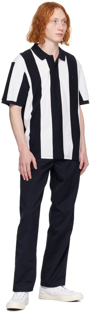 Carhartt WIP Navy & White Hinton Stripe Polo 4