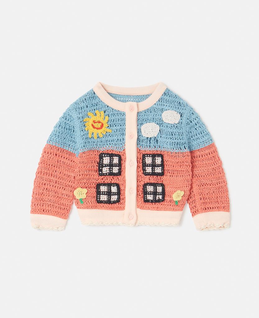 Stella McCartney Stella McCartney - Farmyard Appliqué Knitted Cardigan, Woman, Multicolour, Size: 12m