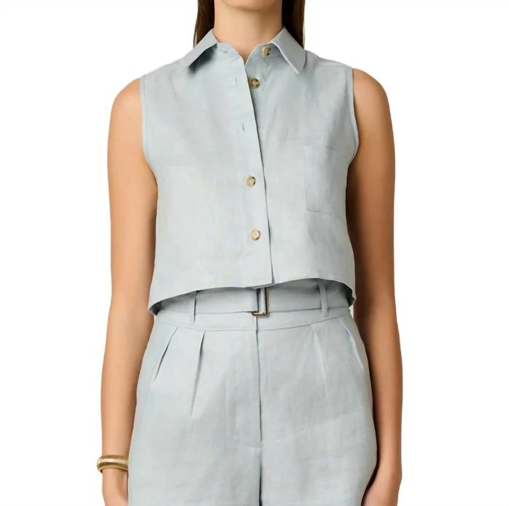 Hevron Katja Top In Dusty Blue 1