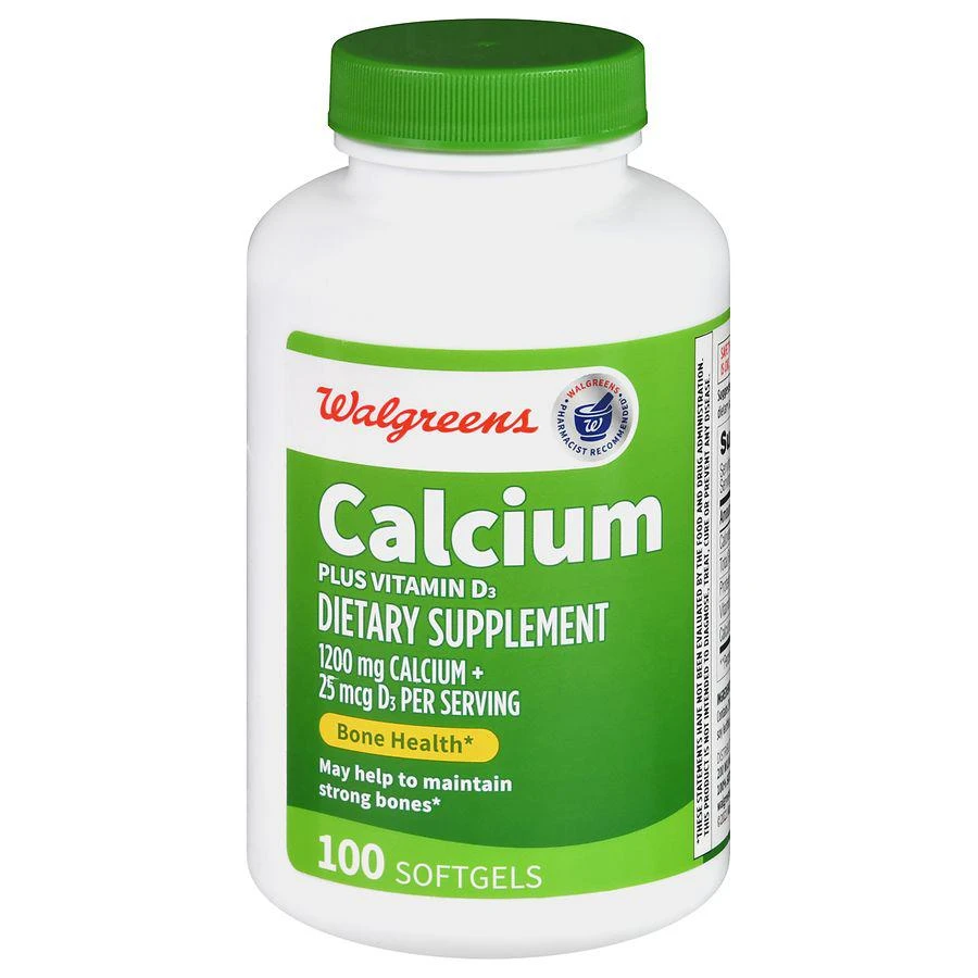 Walgreens Calcium 1200 mg Plus Vitamin D3 25 mcg Softgels 1