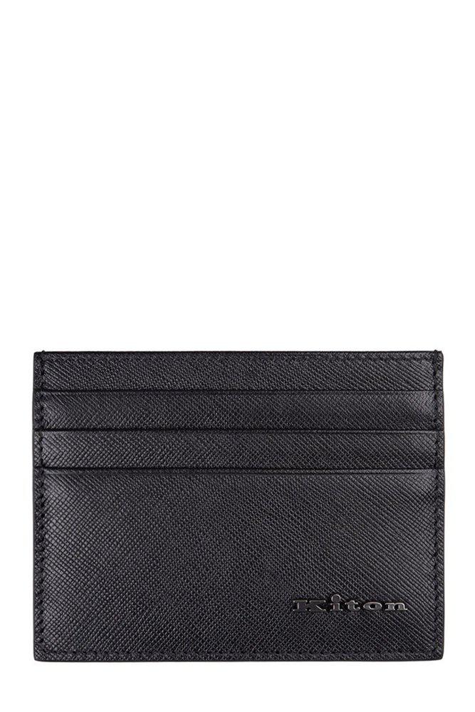Kiton Kiton Saffiano Logo Lettering Card Holder