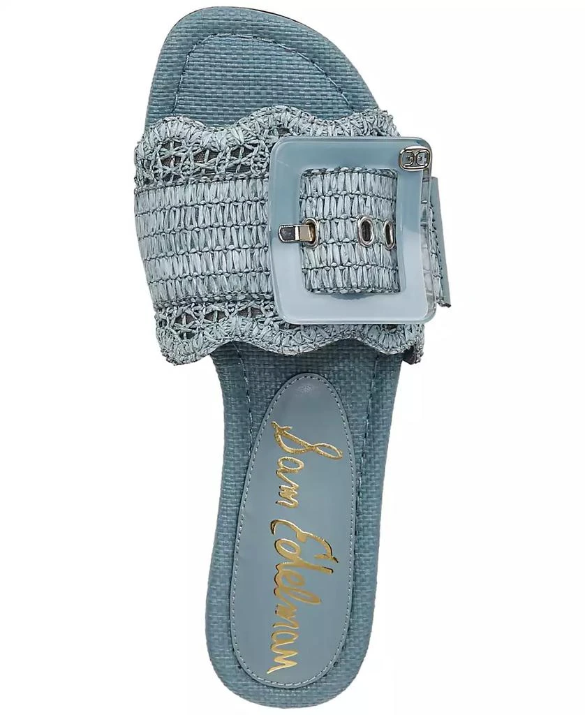 Sam Edelman Women's Bambi Raffia Buckle Slide Sandals 4