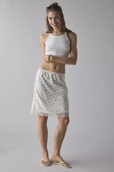 Kimchi Blue Kimchi Blue Addy Lace Trim Satin Slip Midi Skirt