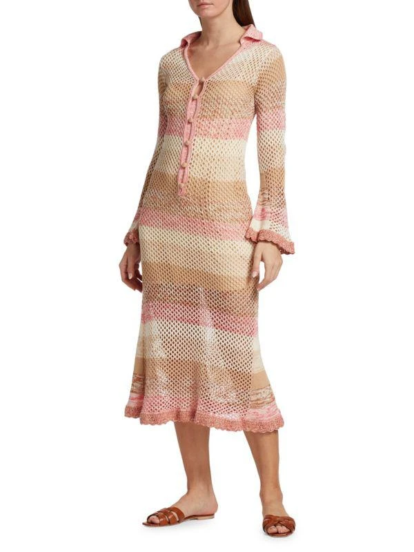 Hannah Artwear Caroline Striped Crocheted Sweaterdress 3