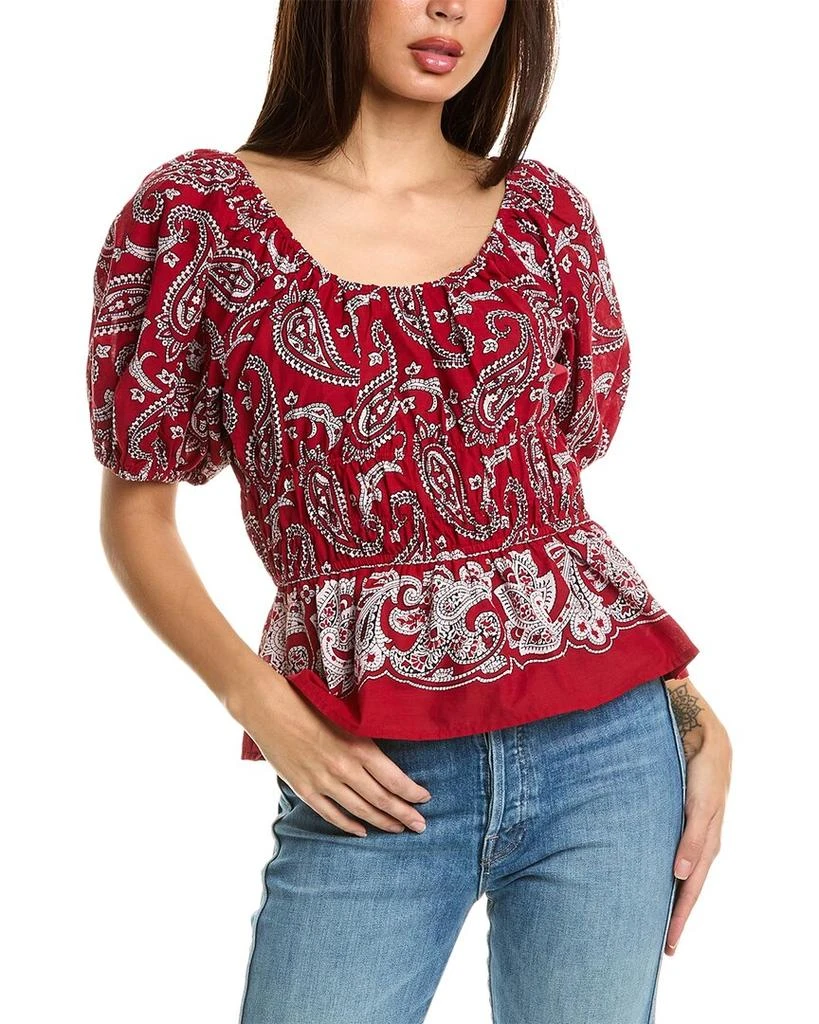 SEA NY SEA NY Theodora Paisley Print Puff Sleeve Top 1