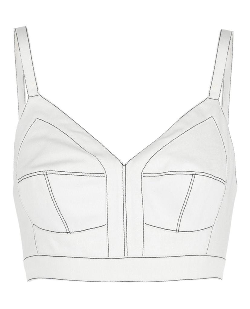 Alexander McQueen Cotton Gabardine Bra Top