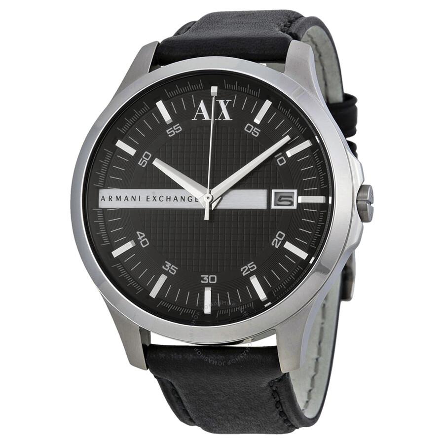 Armani Exchange Armani AX Exchange Whitman Black Dial Black Leather Men's Watch AX2101