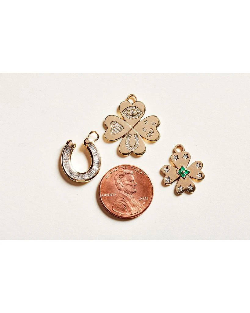 Adina Reyter 14K Yellow Gold Diamond Pavé Lucky Symbol Clover Charm Pendant 2