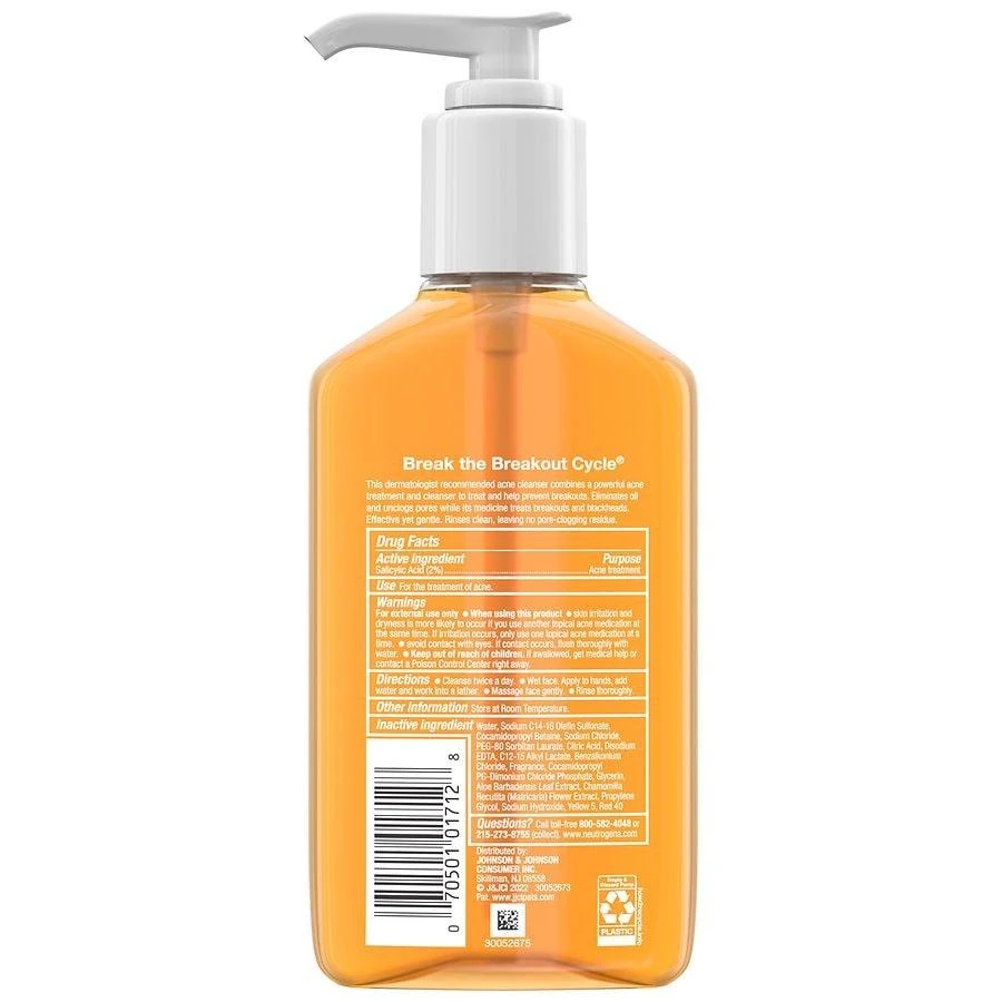 Neutrogena Oil-Free Acne Fighting Facial Cleanser, 2% Salicylic Acid 6