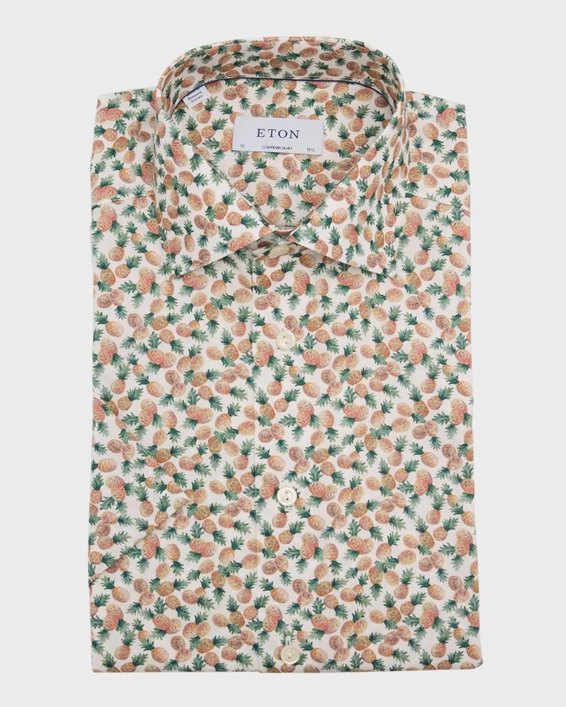Eton Men's Pineapple-Print Short-Sleeve Contemporary-Fit Shirt 1