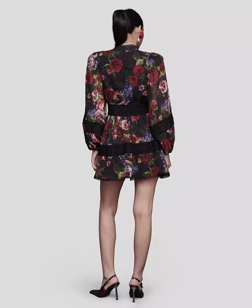 Avec Les Filles Women's Floral Lace-Trim Chiffon Dress 7