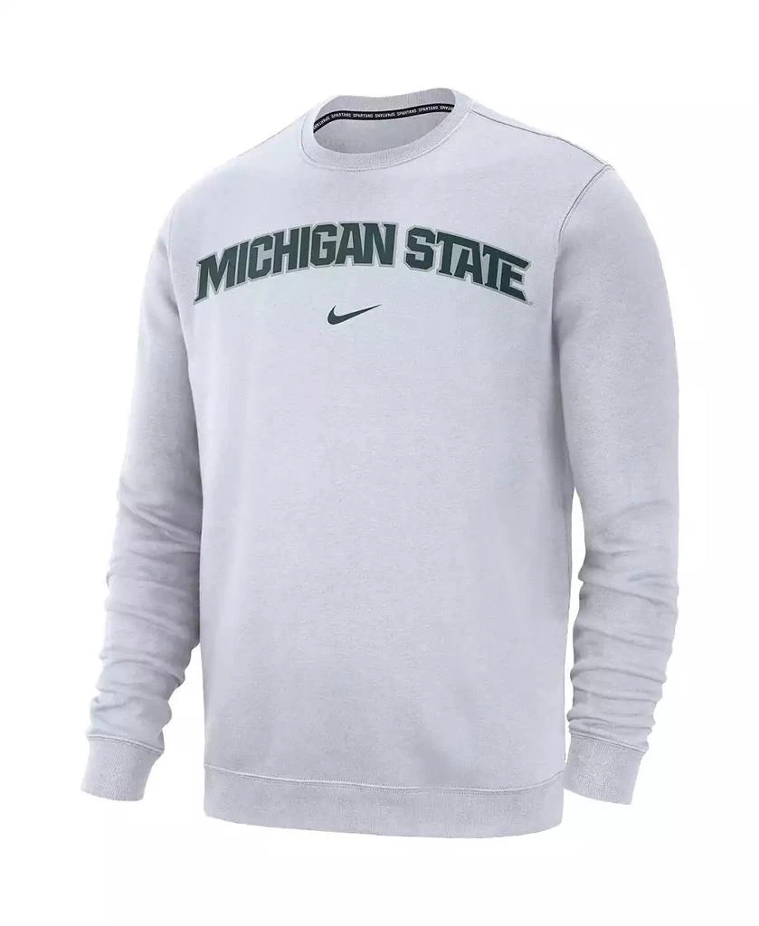 NIKE Men's White Michigan State Spartans Club Fleece Sweatshirt 2
