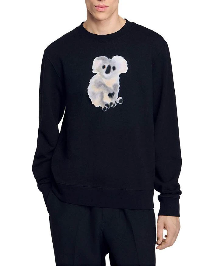 Sandro Koala Graphic Crewneck Sweatshirt