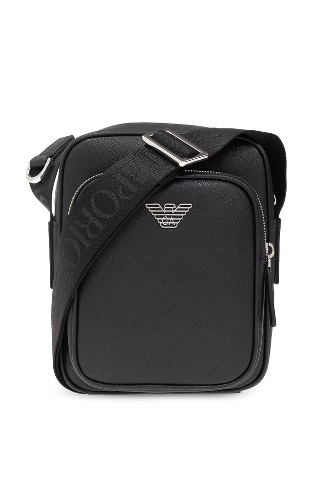 Emporio Armani monogram messenger bag - men - - - Black