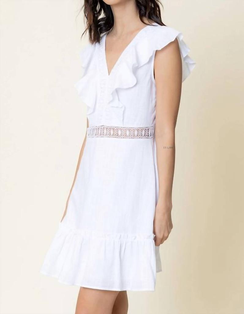 En Creme En Creme - V-Neck Ruffle Mini Dress
