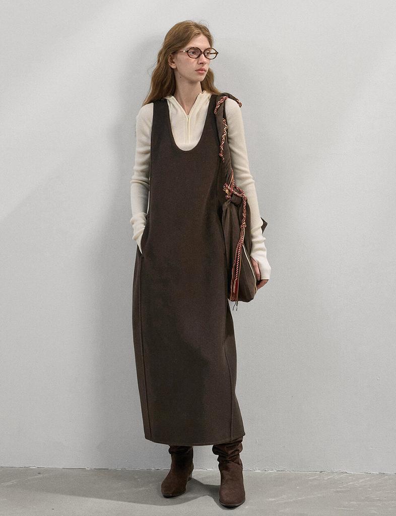 Pixie Market Brown Wool Dress