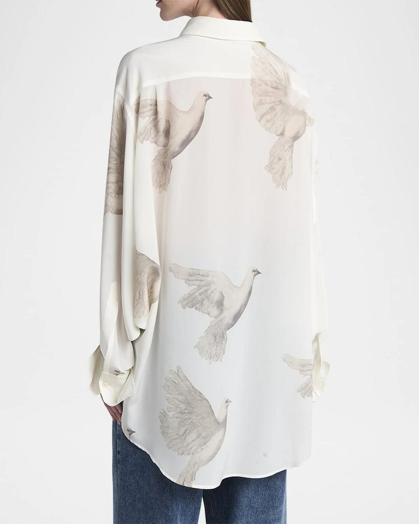 Stella McCartney Bird Print Oversized Silk Top 3