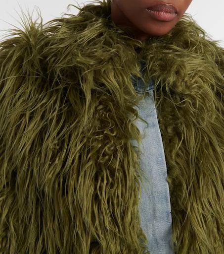 Dries Van Noten Rangel faux fur-trimmed denim coat 4