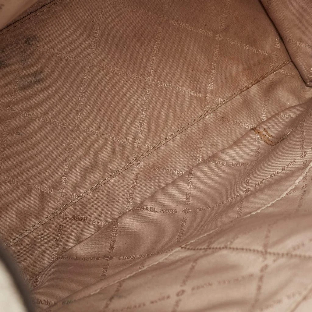 Michael Kors Michael Kors Off White/Pink Signature Coated Canvas Large Kenly Tote 9